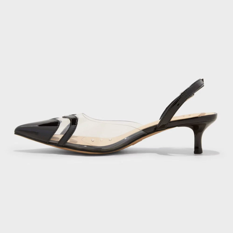 TACONES NEGRO CORAZON PUNTA