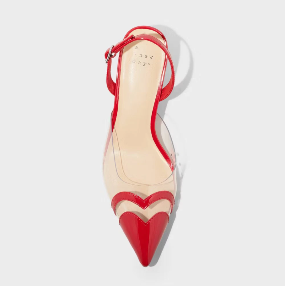 TACONES ROJOS CORAZON PUNTA