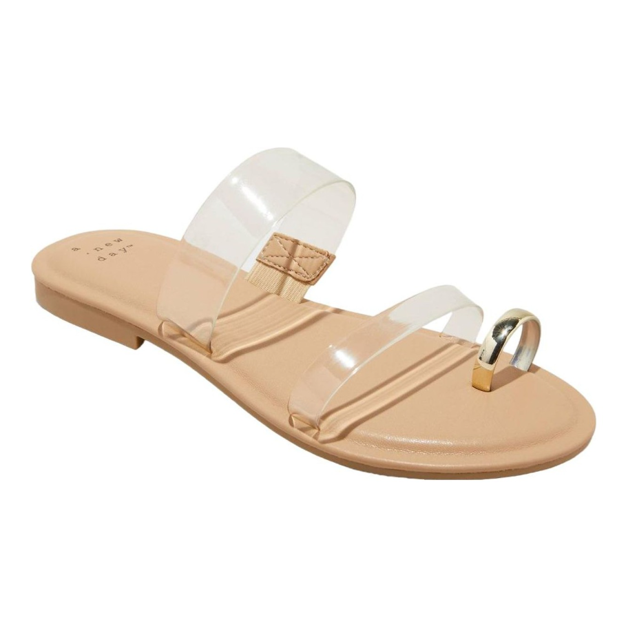 SANDALIAS NUDE DETALLE DORADO