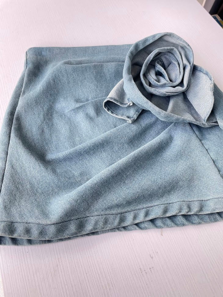 FALDA DENIM DISEÑO FLOR