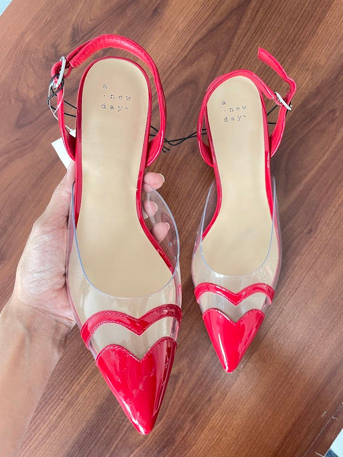 TACONES ROJOS CORAZON PUNTA