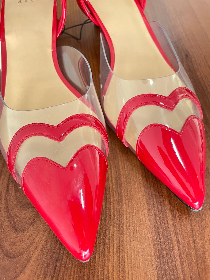 TACONES ROJOS CORAZON PUNTA